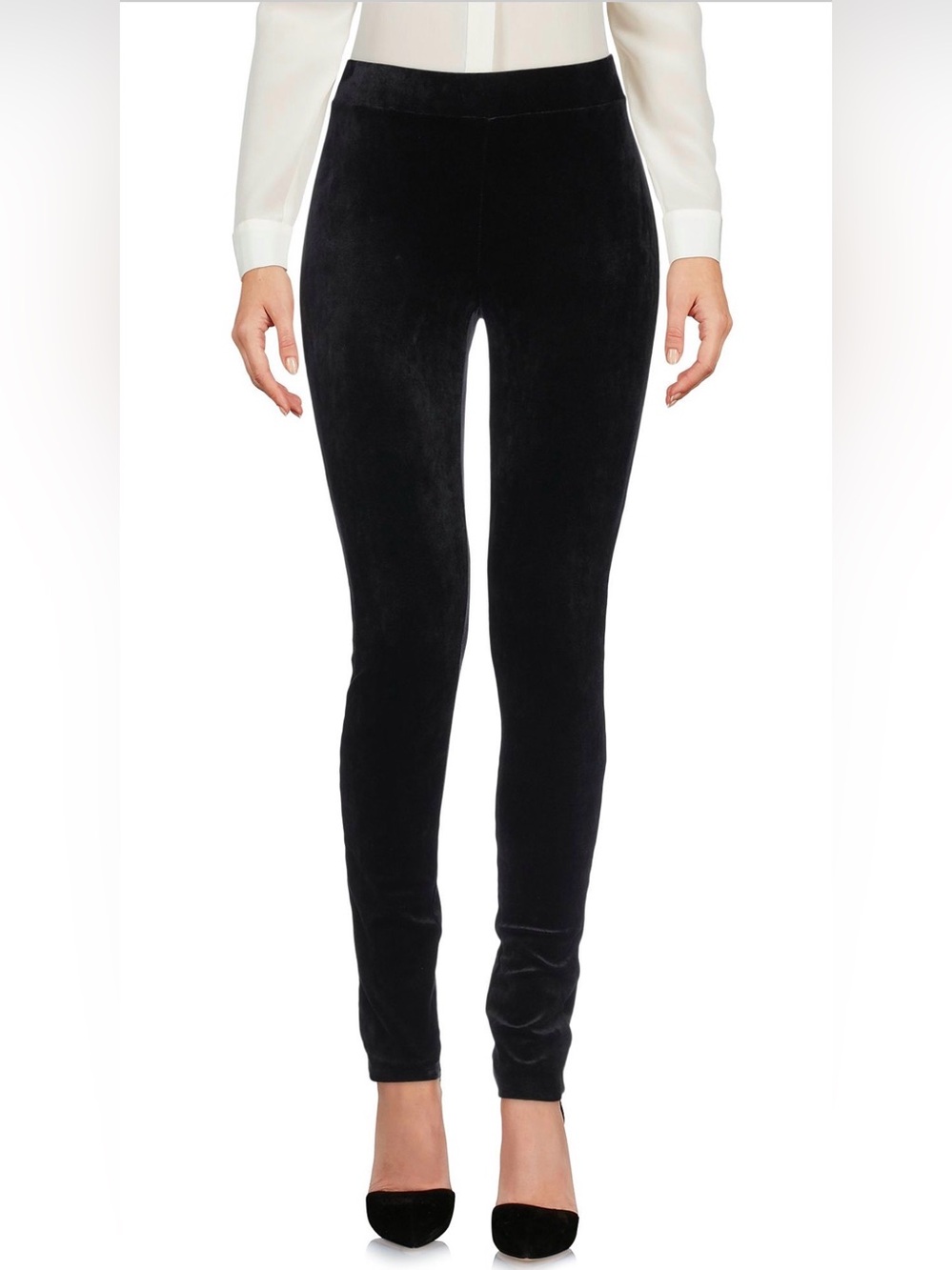 Theory Black Adbelle K Velour Knit Velvet Pull On Pants Size Small